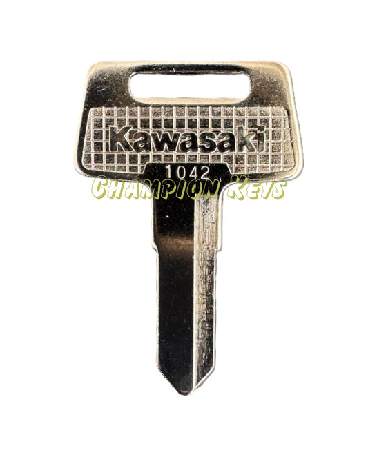 KAWASAKI KEY (27008-1041, 1153 & 27008-1042, 1157) Key Code Series:101K-175K, 176K-250K, 3101-3150, 3201-3250, B11111-B44444 _   Year:1982-2026   _   Models: KVF750, KVF650, KSF450, KVF360, KSV700, KVF300, KLF250, KLF220, KVF400, KLF300, AR80, AR50