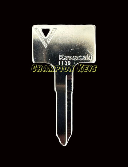 KAWASAKI KEY (27008-1138 & 27008-1139)   _   Key Code Series: B8001-B9000, G8001-G9000, A111111-A444444, B111111-B444444   _   Year: 1987-2009   _   Models: EN500, VN1500, VN800