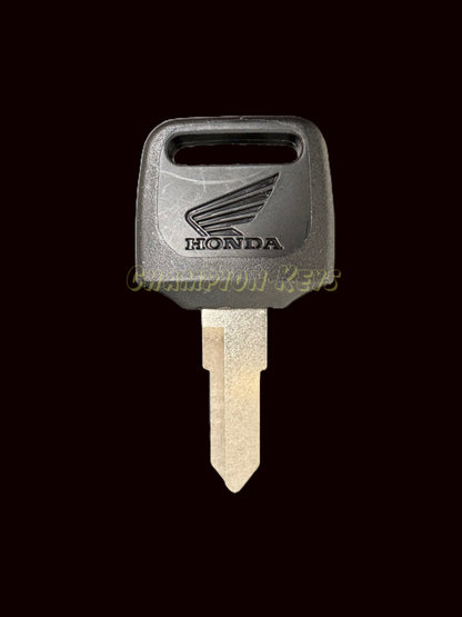 HONDA KEY (35121-MR1-770 & 35122-MR1-770)   _   Key Code Series: A00-A99, B01-B99, C00-C99, D00-D99   _   Year: 1981-2024   _   Models: VT750, VT1300, CH80, VT600, VT1100, SA50, SB50, ZB50, NQ50, CB125, & More