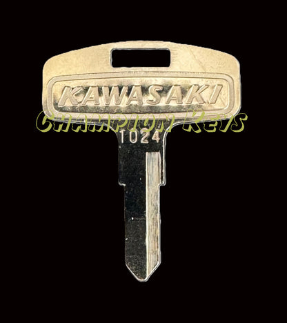 KAWASAKI KEY (27008-1024, 27008-1025, 27008-1026, 27008-1027)   _   Key Code Series: 401-450 / 901-925   _   Year: 1970-2001   _   Models: F11, F7, G4TR, G5, H1, H2, KE100, KE125, KE175, KH400, KL250, KM100, KS125, KV100, KC1, S1, S3
